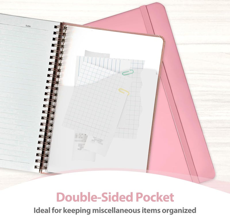 VALOME Journaling Notebooks, A5 Lined Spiral Notebook for Women & Men, 146 Pages College Ruled Hardcover Note Book for Work, Note Taking, Journaling, School, Writing (PINK) - Image 5